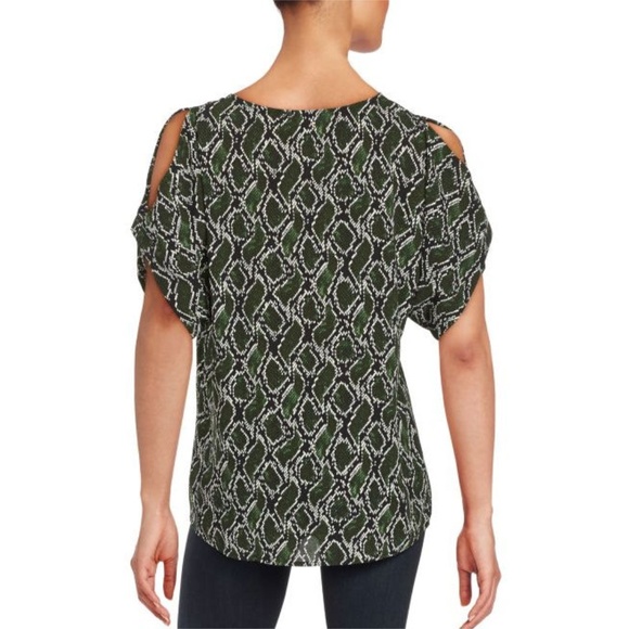 Michael Kors Snakeskin Cold-Shoulder Top - Picture 2 of 2